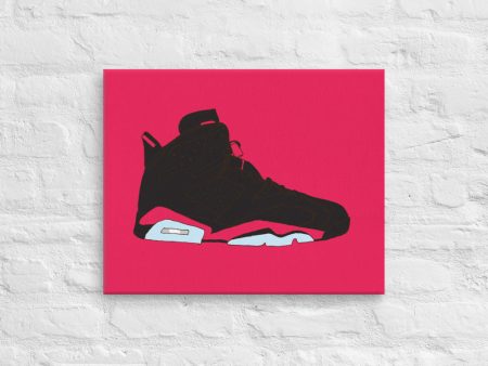 AIR JORDAN 6 BLACK INFRARED SNEAKER ART CANVAS PRINT Sale