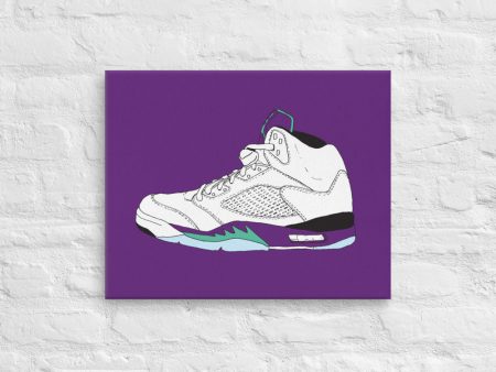 AIR JORDAN 5 GRAPE SNEAKER ART CANVAS PRINT Hot on Sale