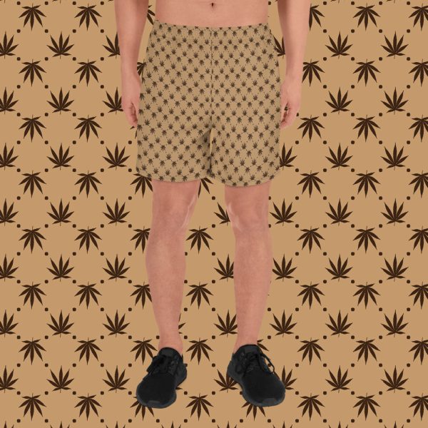 Weed Leaf All Over Print Shorts - Tan Online Sale