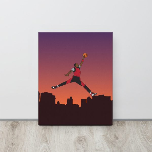 MICHAEL AIR JORDAN JUMPMAN SUNSET PORTRAIT  CANVAS ART PRINT For Discount