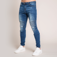 Mauer Biker Jeans - Mid Blue Online Hot Sale