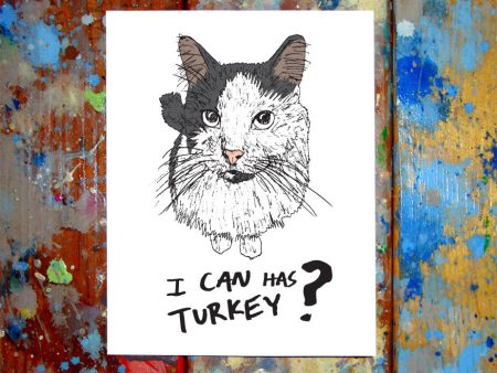 Cat Happy Thanksgiving Card Cheap