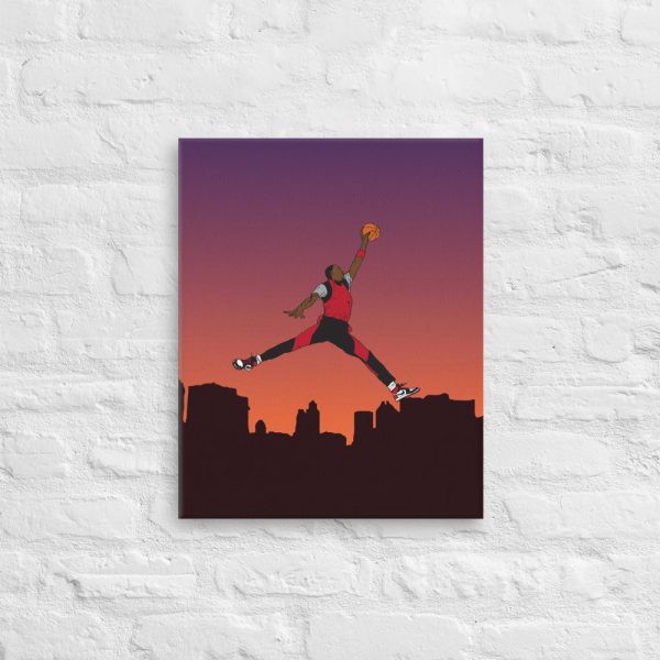 MICHAEL AIR JORDAN JUMPMAN SUNSET PORTRAIT  CANVAS ART PRINT For Discount