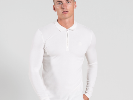 Gatten Long Sleeve Polo Shirt - Off White For Discount