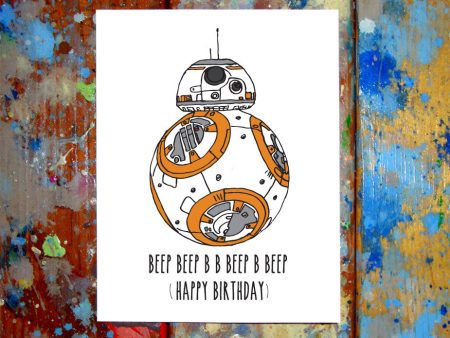 BB8 Birthday Card Fashion