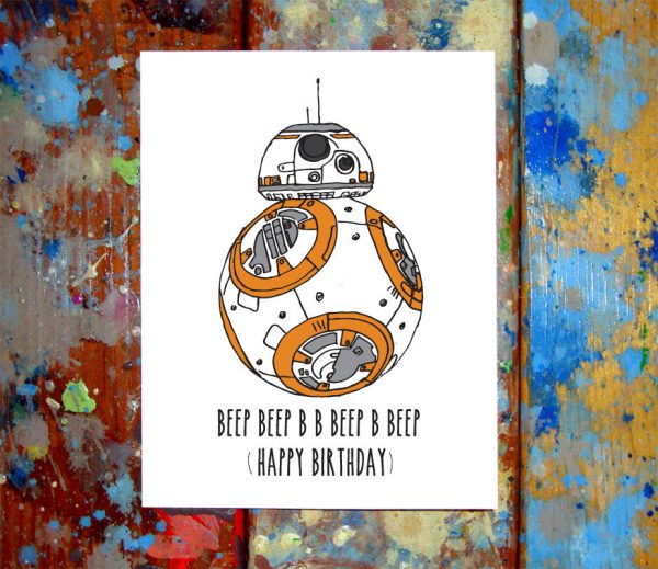 BB8 Birthday Card Fashion