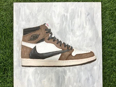 ORIGINAL PAINTING AIR JORDAN 1 TRAVIS SCOTT SNEAKER Online Hot Sale