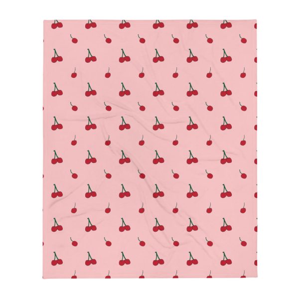 Cherry All Over Print Throw Blanket Online Sale