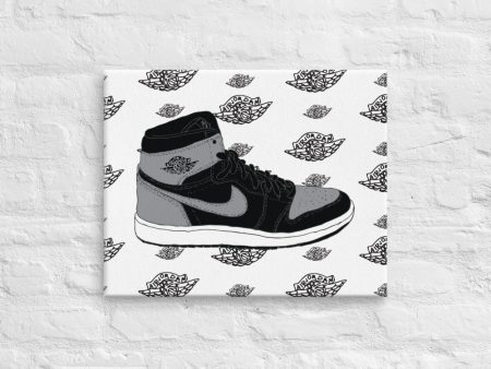 AIR JORDAN 1 SHADOW SNEAKER ART CANVAS PRINT For Sale