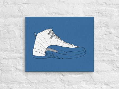 AIR JORDAN 12 FRENCH BLUE SNEAKER ART CANVAS PRINT Sale