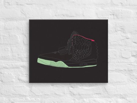 NIKE AIR YEEZY 2 SOLAR SNEAKER ART CANVAS PRINT For Sale