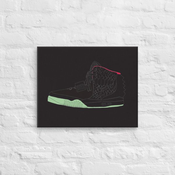 NIKE AIR YEEZY 2 SOLAR SNEAKER ART CANVAS PRINT For Sale