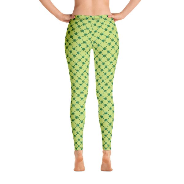 Weed Leaf All Over Print Leggings - Green Discount