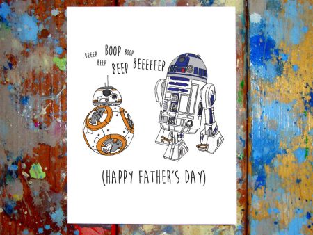 BB8 & R2D2 Father s Day Greeting Card on Sale