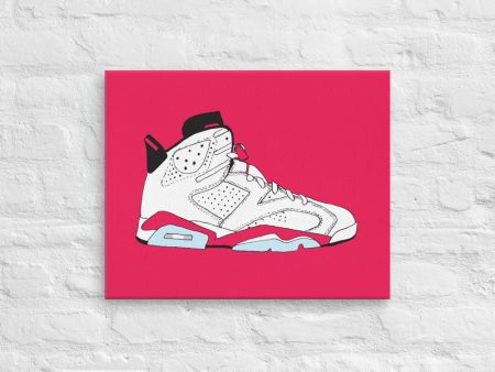 AIR JORDAN 6 WHITE INFRARED SNEAKER ART CANVAS PRINT Cheap