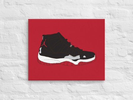 AIR JORDAN 11 BRED SNEAKER ART CANVAS PRINT Online