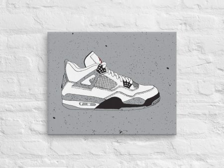 AIR JORDAN 4 CEMENT SNEAKER ART CANVAS PRINT Online