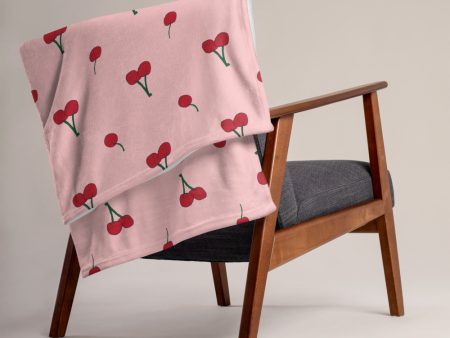 Cherry All Over Print Throw Blanket Online Sale