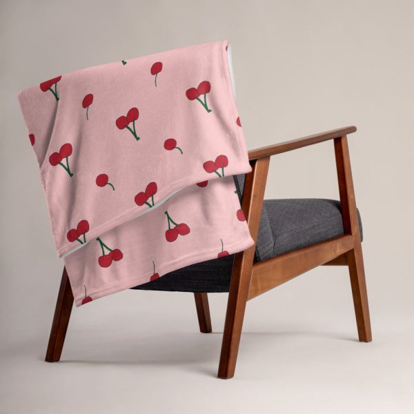 Cherry All Over Print Throw Blanket Online Sale