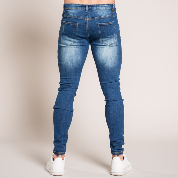 Mauer Biker Jeans - Mid Blue Online Hot Sale