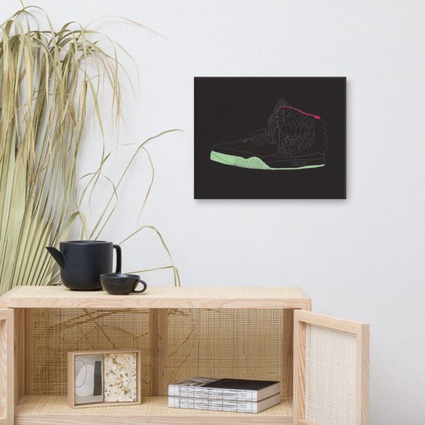 NIKE AIR YEEZY 2 SOLAR SNEAKER ART CANVAS PRINT For Sale