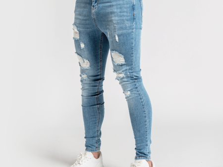 Luca Skinny Stretch - Distressed Light Blue Hot on Sale