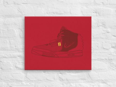 NIKE AIR YEEZY 2 RED OCTOBER SNEAKER ART CANVAS PRINT on Sale