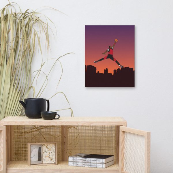 MICHAEL AIR JORDAN JUMPMAN SUNSET PORTRAIT  CANVAS ART PRINT For Discount