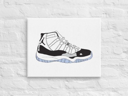 AIR JORDAN 11 CONCORD SNEAKER ART CANVAS PRINT Hot on Sale