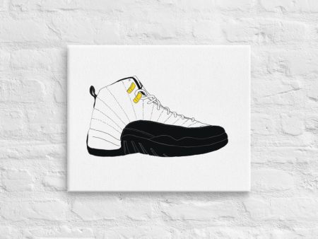 AIR JORDAN 12 TAXI SNEAKER ART CANVAS PRINT For Cheap