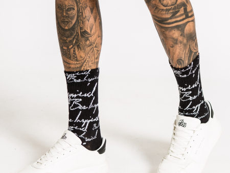 B33 Script Sock Triple Pack - Black Online Hot Sale