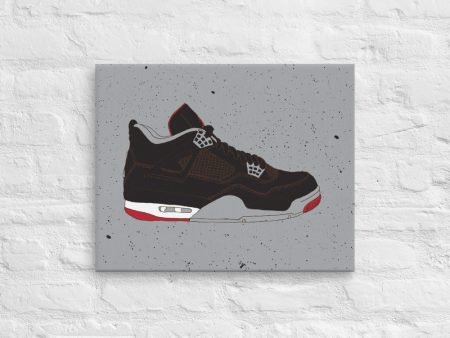 AIR JORDAN 4 BRED SNEAKER ART CANVAS PRINT Sale