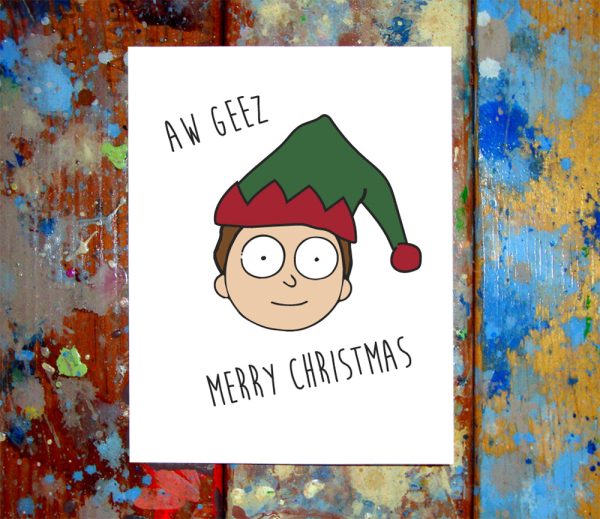 (2 Pack) Rick & Morty Christmas Greeting Cards Fashion