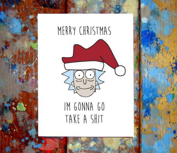 (2 Pack) Rick & Morty Christmas Greeting Cards Fashion