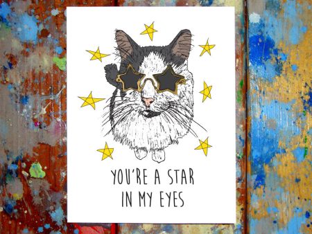 Cat You re A Star Love Card For Cheap